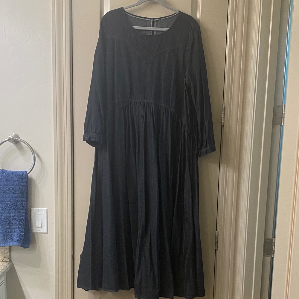 Elegant Black Denim Women's Dress